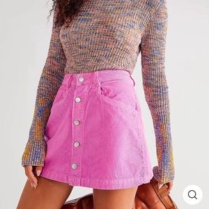 😍 New with Tags! 😍Free People Cordouroy Pink Frosting Mini Skirt 😍🌸